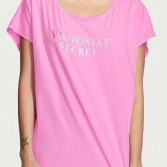 VICTORIA'S SECRET LIGHTWEIGHT COTTON DOLMAN SLEEPSHIRT TEE  SLEEPWEAR  XL/XXL - Picture 1 of 13